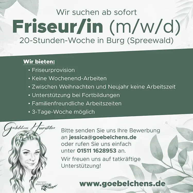 Wir suchen Friseur (m/w/d) in Burg (Spreewald)